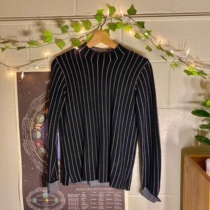 Striped ZARA Mock-neck Sweater Size Medium